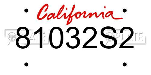 81032S2 California License Plate