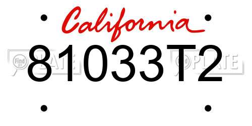 81033T2 California License Plate