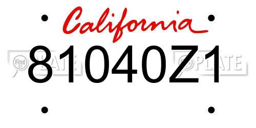 81040Z1 California License Plate