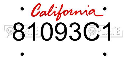 81093C1 California License Plate