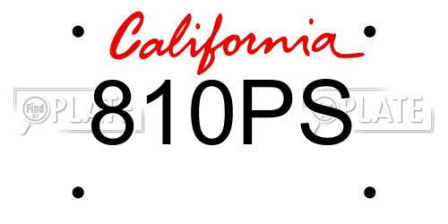 810PS California License Plate