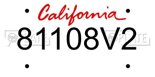 81108V2 California License Plate