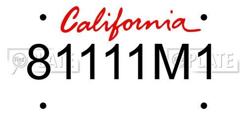 81111M1 California License Plate