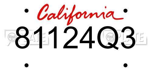 81124Q3 California License Plate