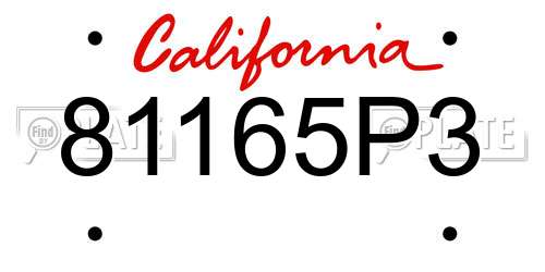 81165P3 California License Plate