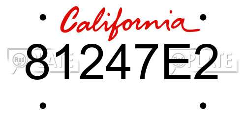 81247E2 California License Plate
