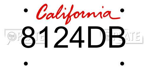 8124DB California License Plate