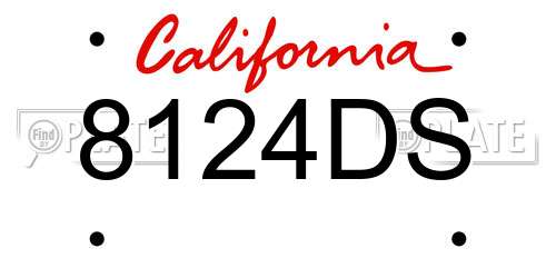 8124DS California License Plate
