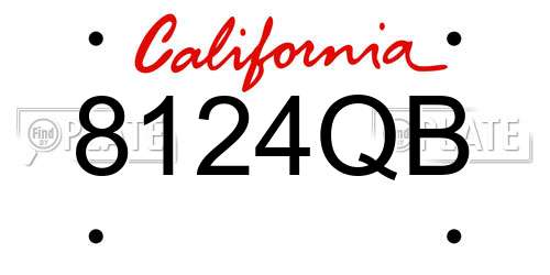 8124QB California License Plate