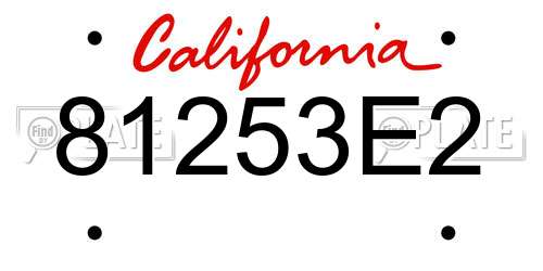 81253E2 California License Plate