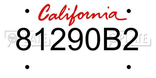 81290B2 California License Plate
