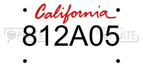 812A05 California License Plate
