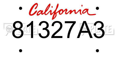 81327A3 California License Plate