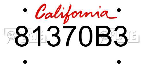 81370B3 California License Plate