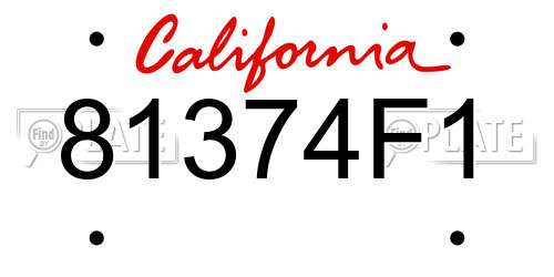 81374F1 California License Plate