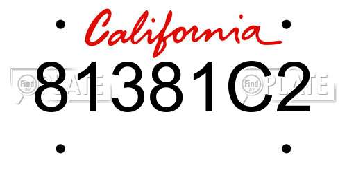 81381C2 California License Plate