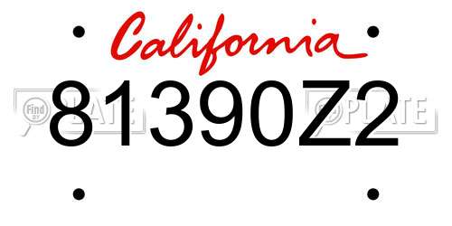 81390Z2 California License Plate