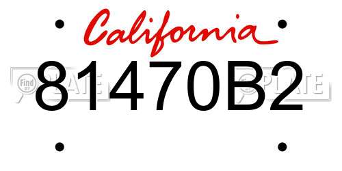 81470B2 California License Plate