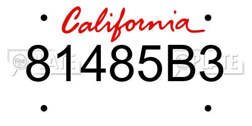 81485B3 California License Plate