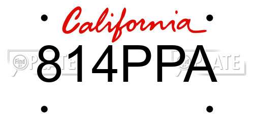 814PPA California License Plate