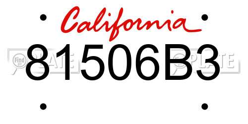 81506B3 California License Plate