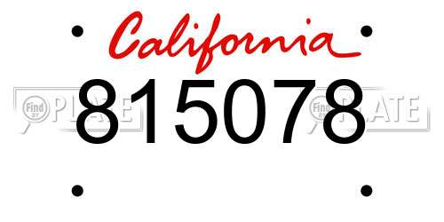 815078 California License Plate