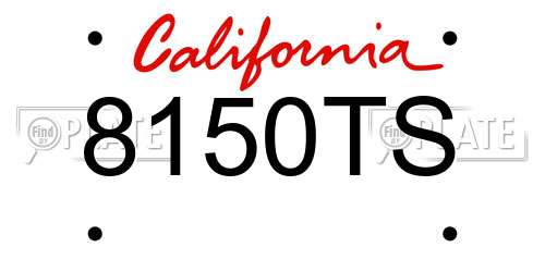 8150TS California License Plate