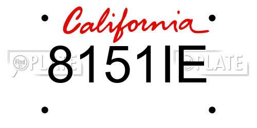 8151IE California License Plate