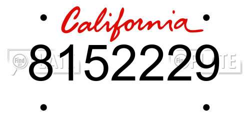 8152229 California License Plate