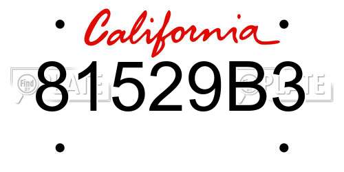 81529B3 California License Plate