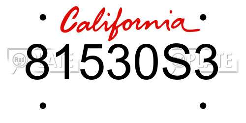 81530S3 California License Plate