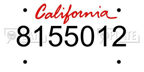 8155012 California License Plate