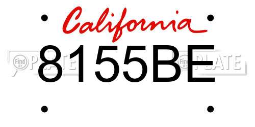 8155BE California License Plate