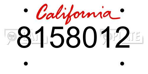 8158012 California License Plate