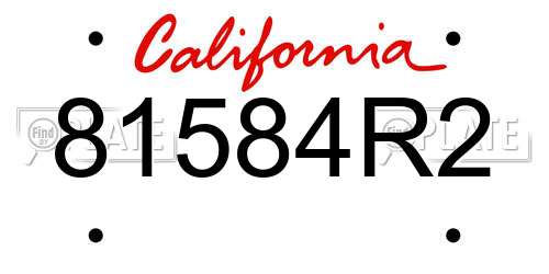 81584R2 California License Plate