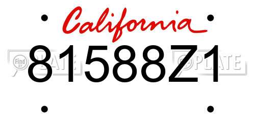 81588Z1 California License Plate