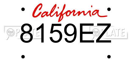 8159EZ California License Plate