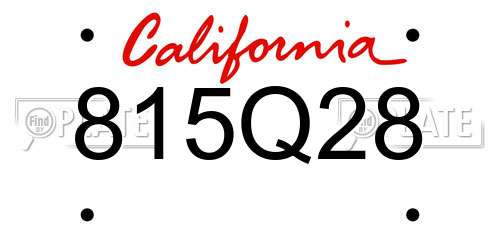 815Q28 California License Plate
