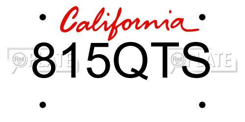 815QTS California License Plate