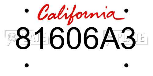 81606A3 California License Plate