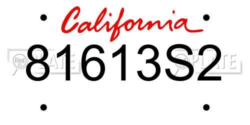 81613S2 California License Plate