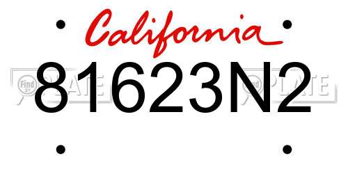 81623N2 California License Plate
