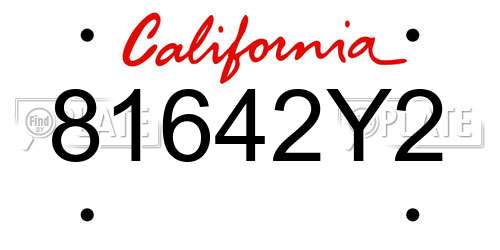 81642Y2 California License Plate
