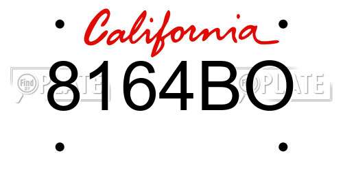8164BO California License Plate