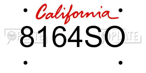 8164SO California License Plate