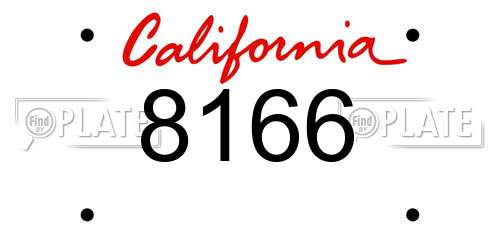 8166 California License Plate