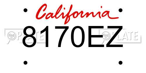 8170EZ California License Plate