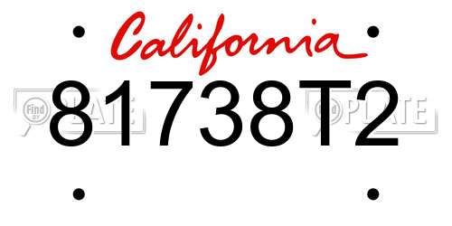 81738T2 California License Plate