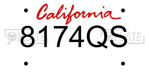 8174QS California License Plate