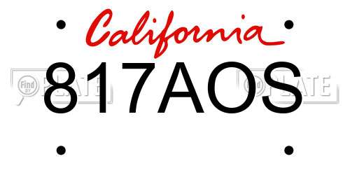 817AOS California License Plate